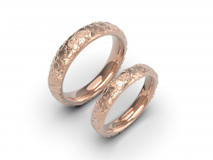 large stones wedding comfort rings 3D-printmodel