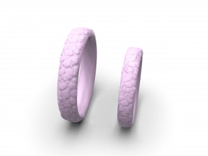 large stones wedding comfort rings 3D-printmodel