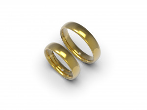 wedding rings one stone 3D Print Model