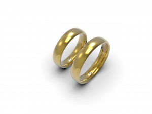 wedding rings one stone 3D Print Model