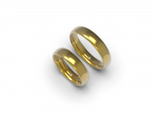 wedding rings one stone 3D Print Model