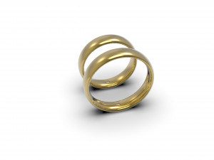 wedding rings one stone 3D Print Model