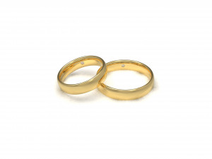 wedding rings one stone 3D Print Model