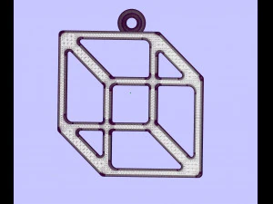 领口立方体吊坠 3D 打印模型