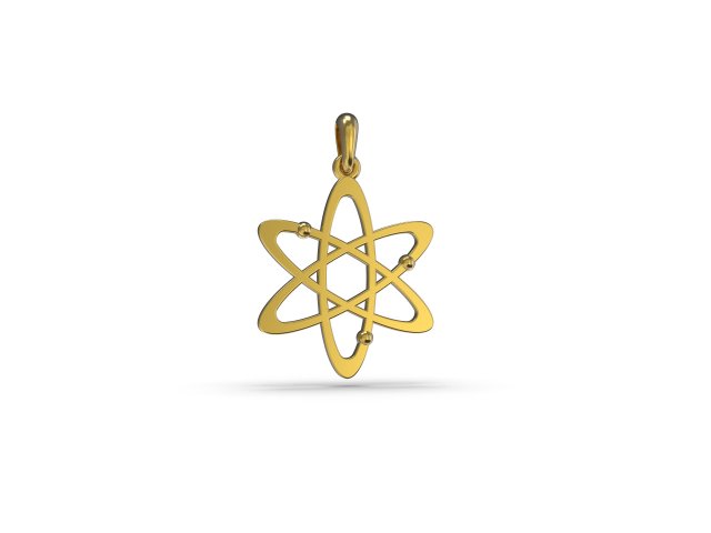 atom pendant 3D Print Model .c4d .max .obj .3ds .fbx .stl .blend 