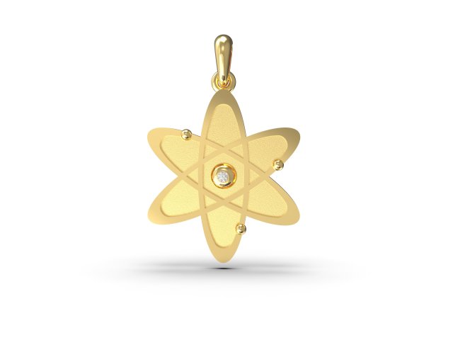 new atom with gem 3D Принт Модель .c4d .max .obj .3ds .fbx .stl .blend 