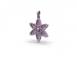 带有宝石的新原子 3D 打印模型