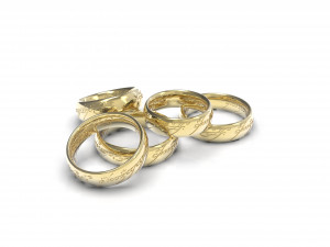 5 variants of rings from the movie lord of the rings Modello di stampa 3D