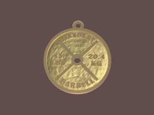 杠铃标准吊坠 3D 打印模型