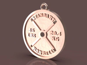 杠铃标准吊坠 3D 打印模型