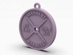 杠铃标准吊坠 3D 打印模型