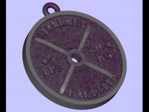 杠铃标准吊坠 3D 打印模型