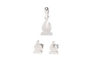 bishop pendant and earrings chess set 3D Модель