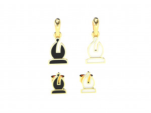 bishop pendant and earrings chess set 3D Модель