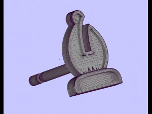 bishop pendant and earrings chess set 3D Model