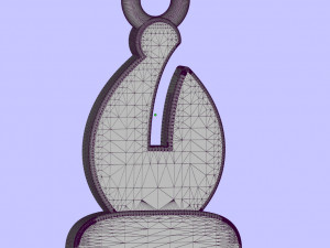 bishop pendant and earrings chess set 3D Модель