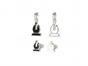 bishop pendant and earrings chess set 3D Модель