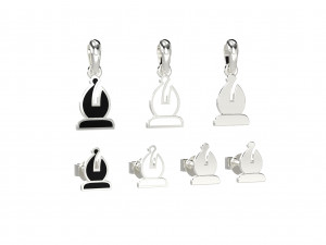 bishop pendant and earrings chess set 3D Модель