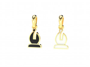 bishop pendant and earrings chess set 3D Модель