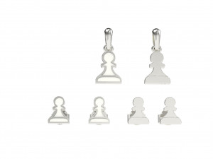 pawn pendant and earrings chess set Modèle 3D