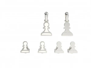 典当吊坠和耳环国际象棋套装 3D 模型