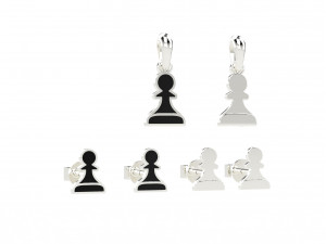 pawn pendant and earrings chess set Modèle 3D