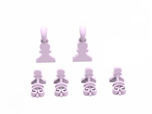 典当吊坠和耳环国际象棋套装 3D 模型