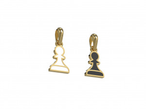 pawn pendant and earrings chess set Modèle 3D