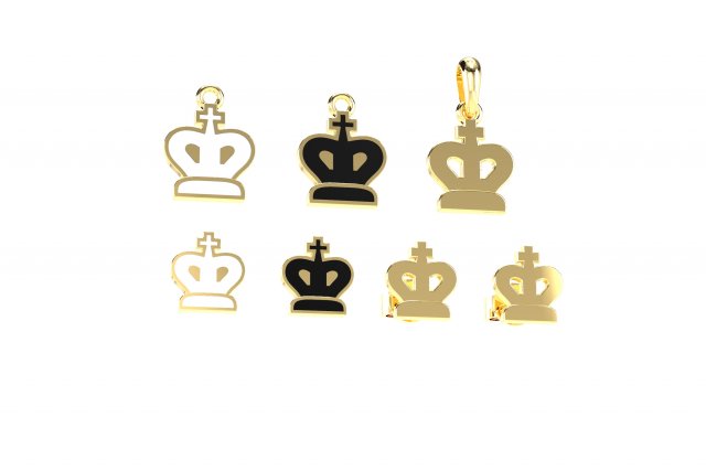 king pendants and earrings chess set Modèle 3D .c4d .max .obj .3ds .fbx .stl .blend 