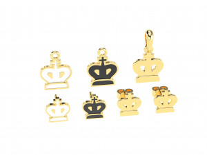king pendants and earrings chess set Modèle 3D