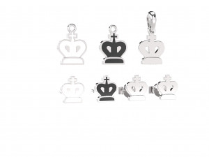 king pendants and earrings chess set Modèle 3D