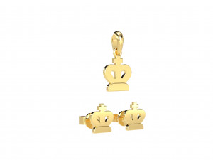 king pendants and earrings chess set Modèle 3D