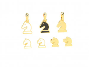 knight pendant and earrings chess set 3D Model