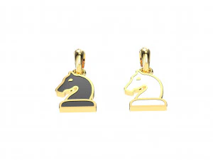 knight pendant and earrings chess set 3D Model