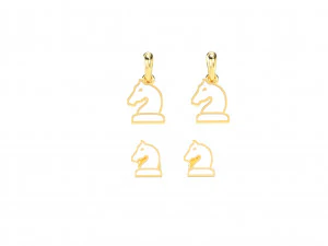 knight pendant and earrings chess set 3D Model