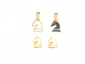 knight pendant and earrings chess set 3D Model