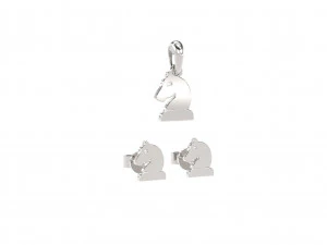 knight pendant and earrings chess set 3D Model