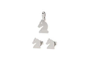 knight pendant and earrings chess set 3D Model