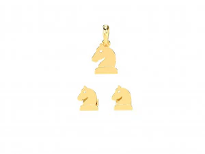 knight pendant and earrings chess set 3D Model