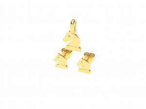 knight pendant and earrings chess set 3D Model