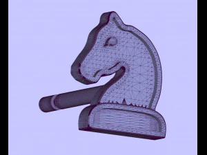 knight pendant and earrings chess set 3D Model