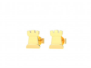 rook pendant and earrings chess set Model 3D