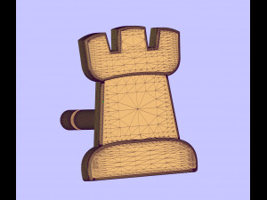 rook pendant and earrings chess set Model 3D