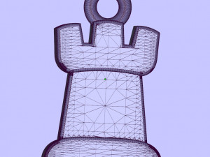 rook pendant and earrings chess set Model 3D