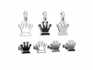queen pendant and earrings chess set Modelo 3D