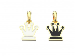 queen pendant and earrings chess set Modelo 3D