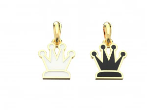 皇后吊坠和耳环国际象棋套装 3D 模型