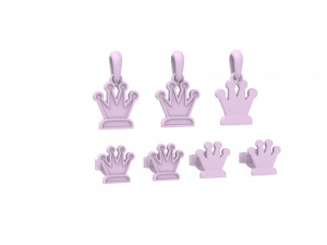 queen pendant and earrings chess set Modelo 3D