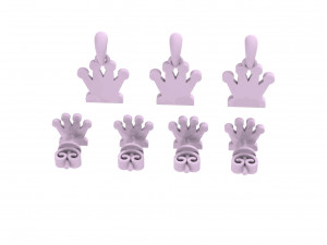 queen pendant and earrings chess set Modelo 3D