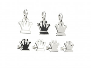 queen pendant and earrings chess set Modelo 3D